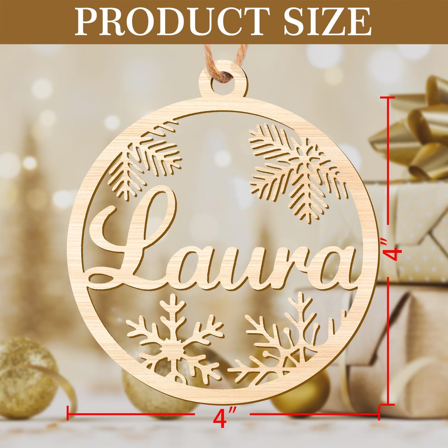 Personalized Christmas Ornaments with Name,Wooden Christmas Tree Ornaments 2024 with Custom Family Name for Kids Adults,Xmas Ornaments For Christmas Tree Gifts (01-6 Styles of Christmas Ornament)