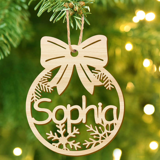 Personalized Christmas Ornaments with Name,Wooden Christmas Tree Ornaments 2024 with Custom Family Name for Kids Adults,Xmas Ornaments For Christmas Tree Gifts (01-6 Styles of Christmas Ornament)