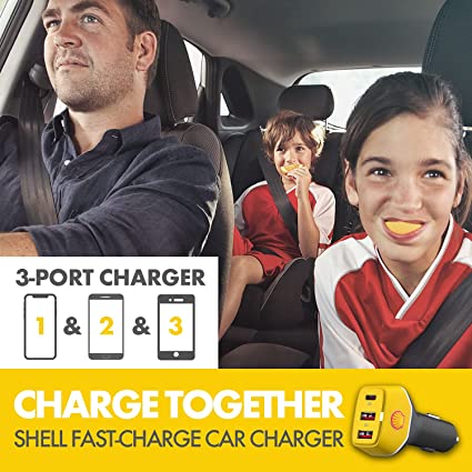 Shell Car Charger USB C, 63W 3 Port iPhone Car Charger Fast Charging,45W PD USB C for iPhone 13 /Pro/Max/Mini, iPad Pro/Air/Mini, MacBook Air/Pro, Google Pixel, Tablets, GPS.