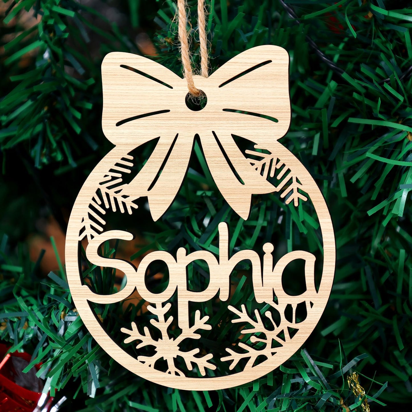 Personalized Christmas Ornaments with Name,Wooden Christmas Tree Ornaments 2024 with Custom Family Name for Kids Adults,Xmas Ornaments For Christmas Tree Gifts (01-6 Styles of Christmas Ornament)