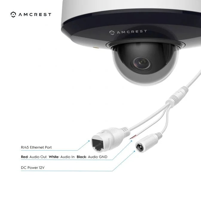 Amcrest 2MP PTZ PoE Camera 3x Optical Zoom IP66, IK08, IP2M-866EW