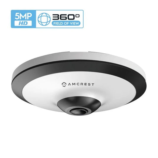 Amcrest 5MP Fisheye IP PoE Camera 360° Panoramic FOV IP5M-F1180EW-V2