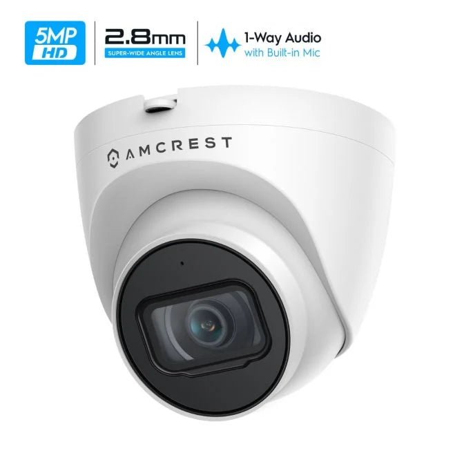 Amcrest ProHD Outdoor Security IP Turret PoE Camera, White (IP5M-T1179EW-28MM)