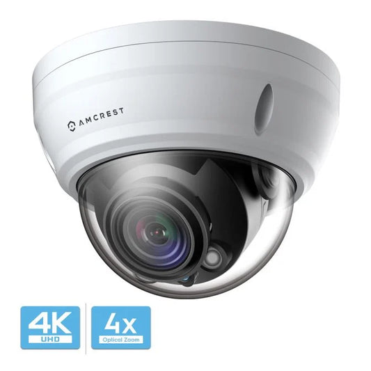 Amcrest UltraHD 4K Varifocal PoE Dome Outdoor Security Camera, White (IP8M-2454EW)