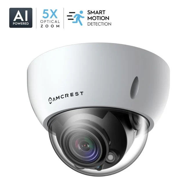 Amcrest 4K Optical Zoom AI POE Camera, 2.7mm~13.5mm Lens, IP67, 5X Optical Zoom, (IP8M-VD2893EW-AI)